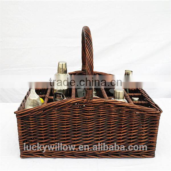 Harvest wicker wine Gift Basket with handle