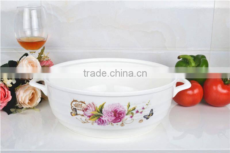 10" ceramic pot suitable for microwave oven with glass lid