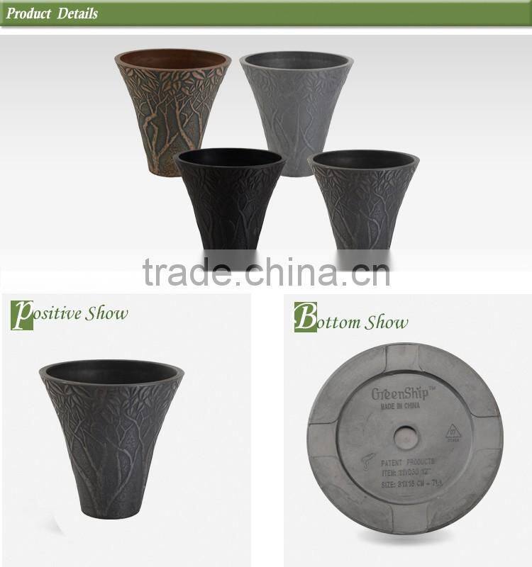 10T30 series Biodegradable Outdoor Decorative Plastic Flower Pot/Planter/ 10 years lifetime