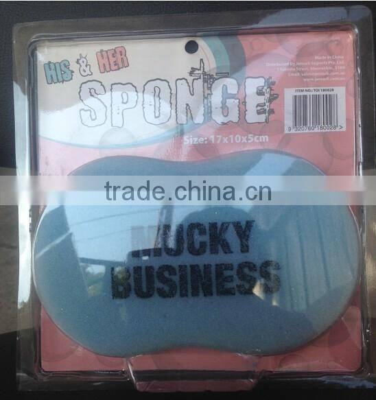 red and blue cleaning sponge bath sponge can be printed logo individual packging