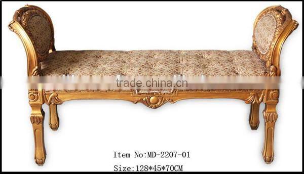 MD-2207-01 Classical gold leaf solid wood bed end