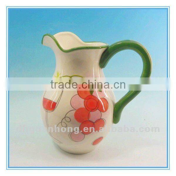 USA hot sale huge ivory DeHua ceramic water pitcher with handle
