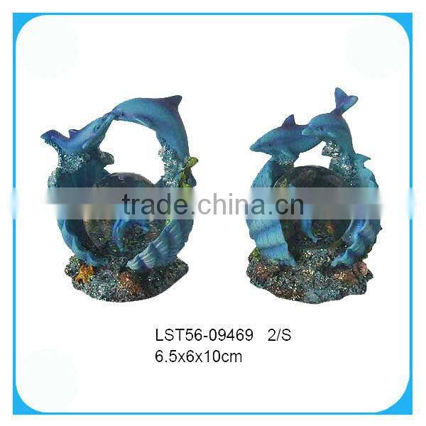 Polyresin dolphin souvenir snow globes