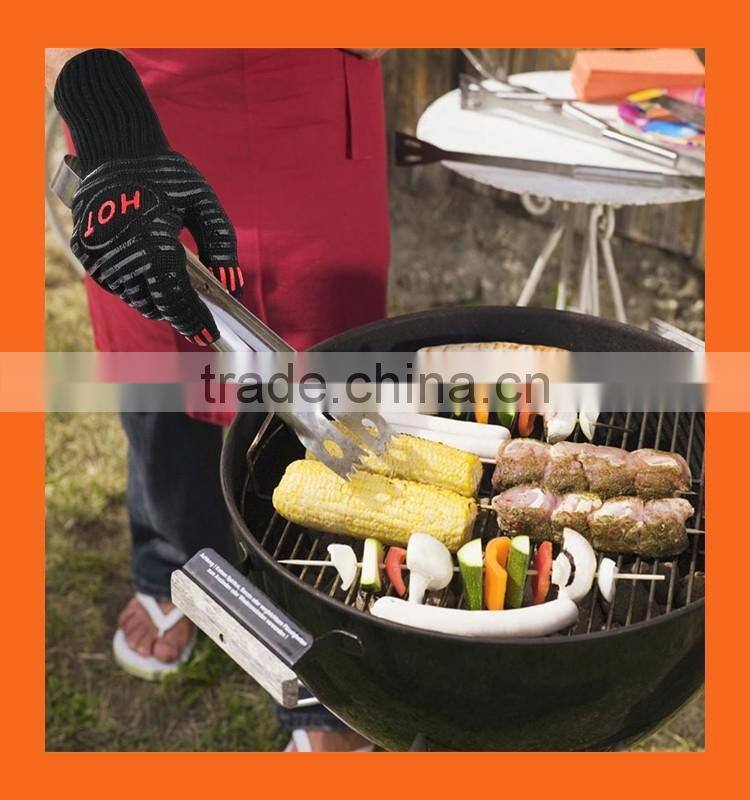 OEM Design Promotion Gift BBQ Gloves Extreme Heat Resistant Long Forearm Safety Protection Oven Grill Cooking Glove