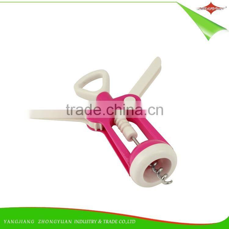 ZY-K1002 hot selling plastic red wine corkscrew opener