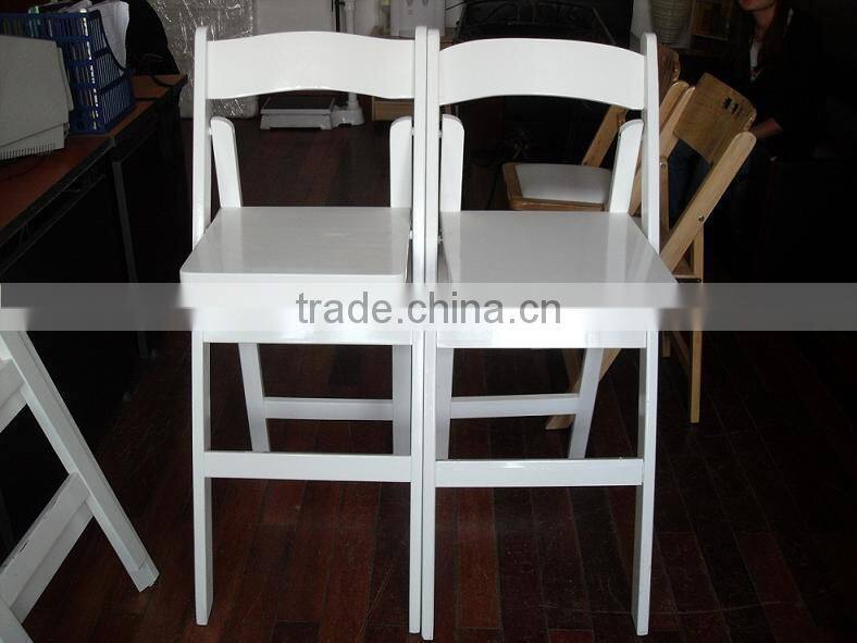 factory directly white modern wedding folding bar stool chair
