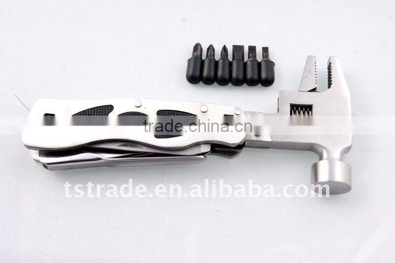 2014 New product:11 multi tool stainless steel hammer promotion gift hammer multi hammer tools with flashlight