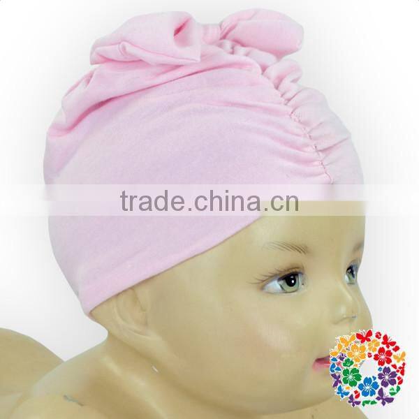 Plain Pink Baby Hat Lovely Cotton Hat With Bow Newborn Baby Kids Winter Hat