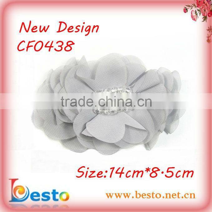CF0438 2013 New designs shabby wholesale chiffon flower for girl dress