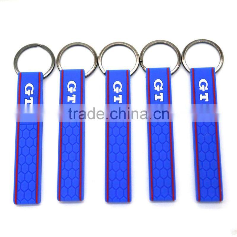 Hot selling soft pvc rubbe key rings silicone key chain for Golf GTI