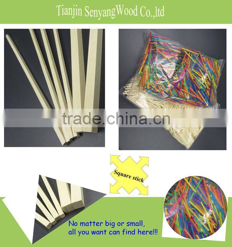 DIY toys white colorful round flat bamboo wooden craft sticks