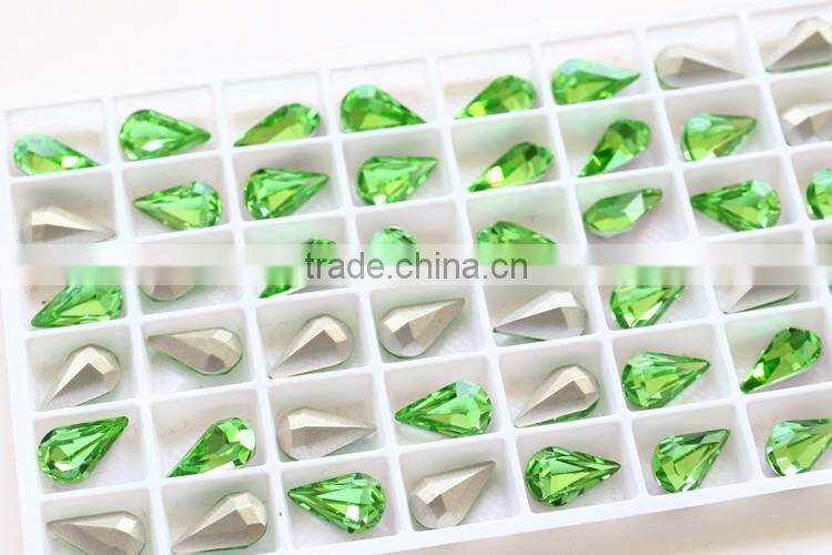 COOL! fine cut emerald/peridot drop crystal jewelry for women/bridal