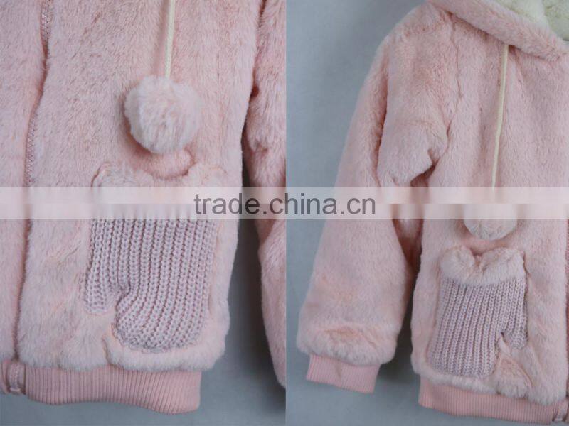 Girls Clothes Cute Coat 2016 Children Winter Pink Coat For Girls