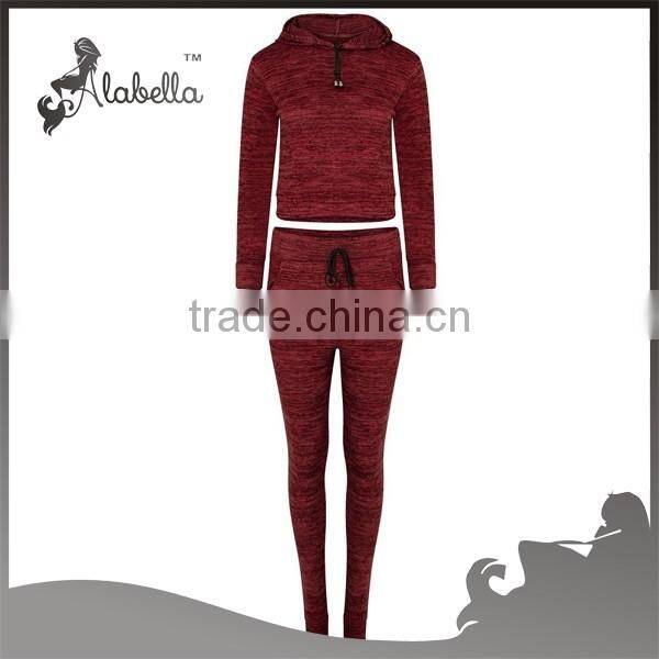 New womens cropped hooded sweater top tracksuit joggers pants lounge wear set