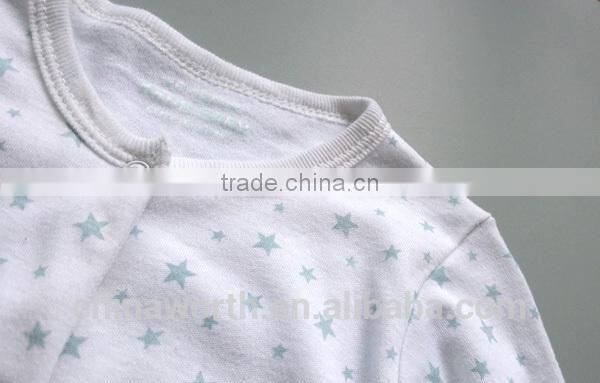 wholesale customized long sleeves Baby footed romper all over printed
