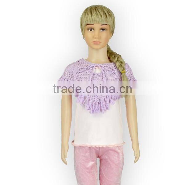 Wholesale Kids Purple Color Crochet Coat Hotesale Shawl Low MOQ Kids Clothes Manufacturer in China