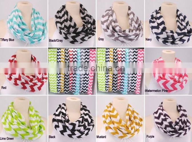 NEW receive Girls Soft Comfortable Knitted Zig Zag Chevron Infinity Scarf Scarves
