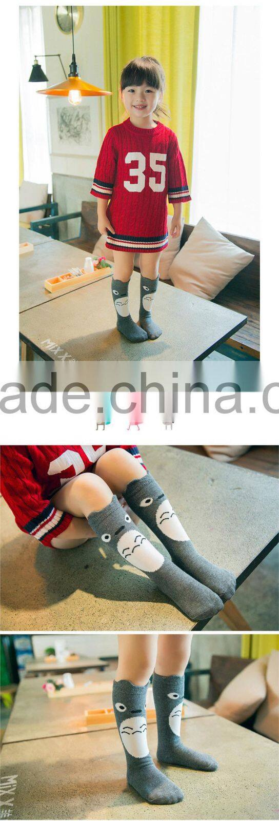 baby cute anti-slip knee high scok,scoks with rubber sole