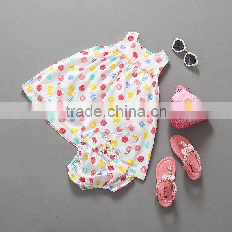 Cotton Baby Girl cotton Summer dress with bloomer 2-piece set