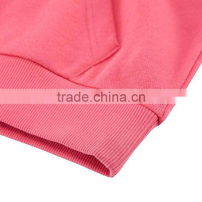 short sleeves pullover pink sweatshirt with hood