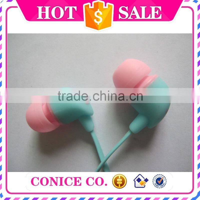 2015 colorful fashion mic in ear stereo earphone for cheap sale