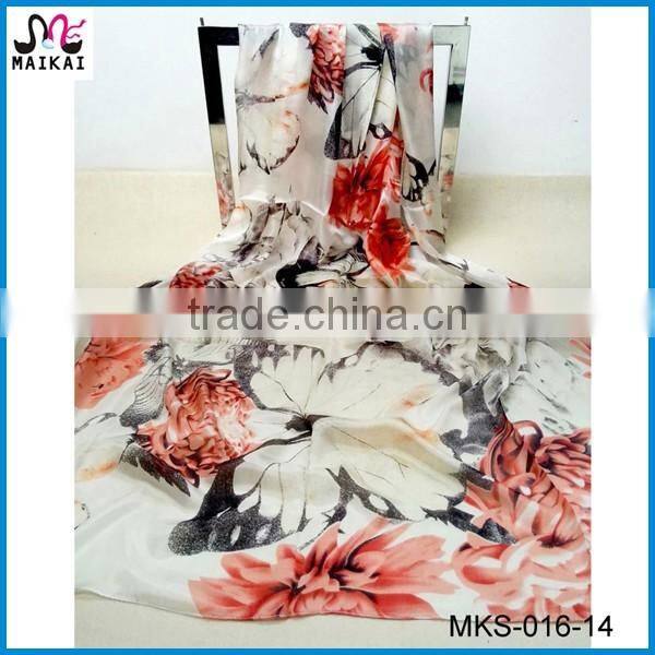 Wholesale new fashion floral print indian silk scarf