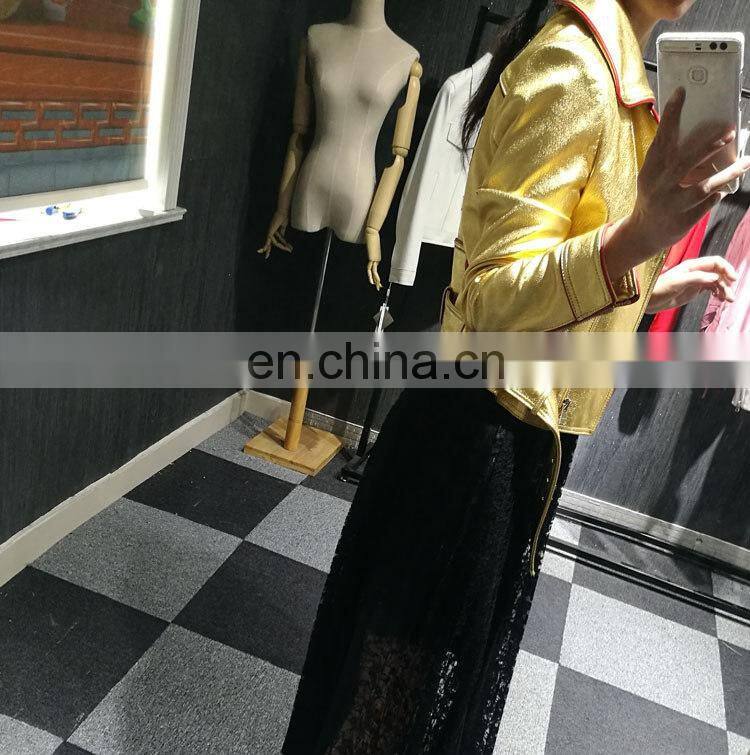 2017 New Fashion Real Leather Jacket Sheepskin Women Leather Jacket No Collar