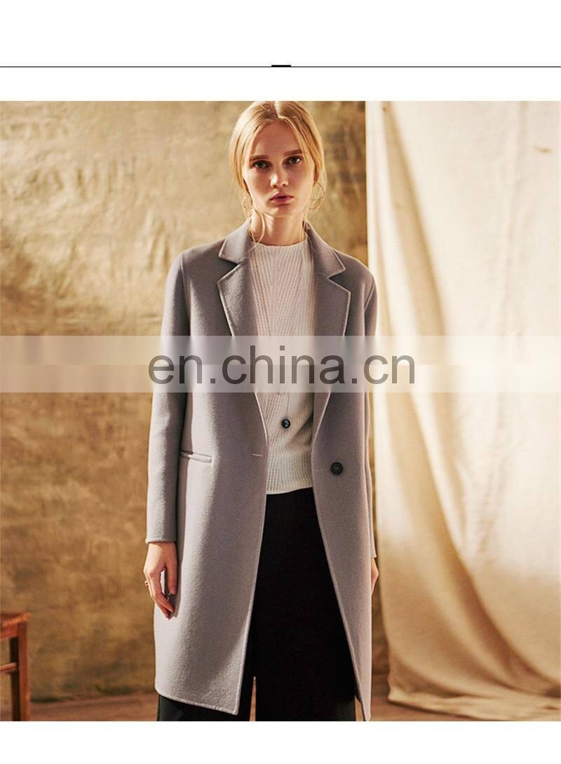 Fashion European Women's Coat 100% Wool Comfortable Cashmere Wool Coat