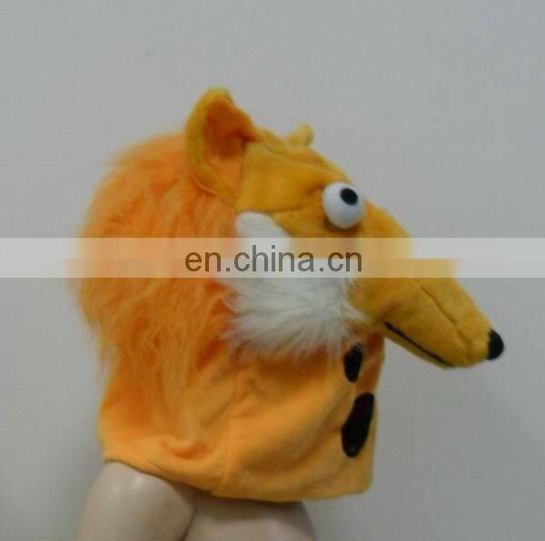 plush orange fox animal head masks for party,animal Halloween mask with awesome eyes and mesh design for kids