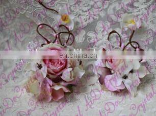 Aidocrystal fashion classic Bridal flower Hair Piece raw material pink hair accessories