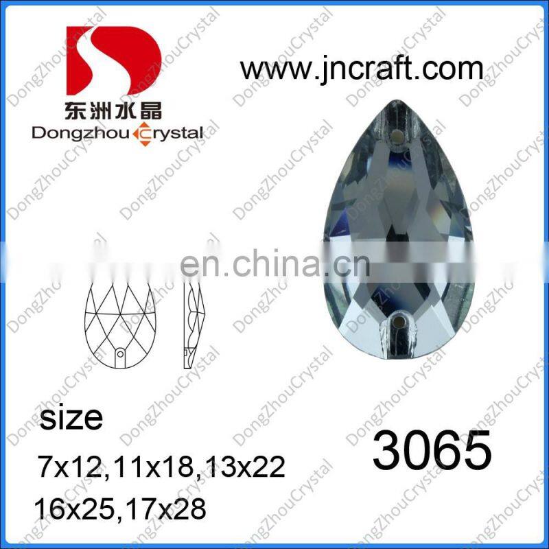 Horse eye shaped large sew on rhinestones for wedding dresses