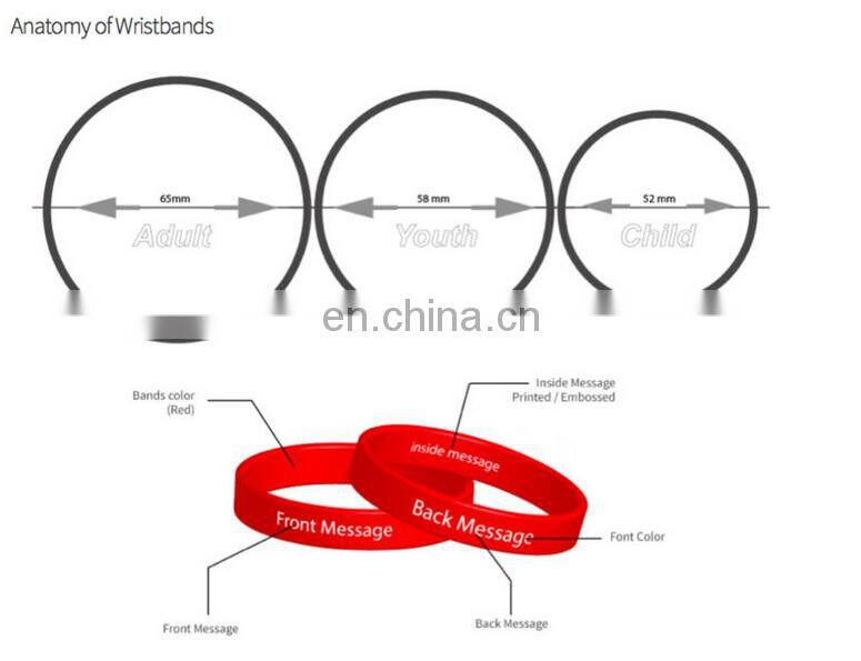 Promotional Debossed inkfilled logo cheap silicone wristbands