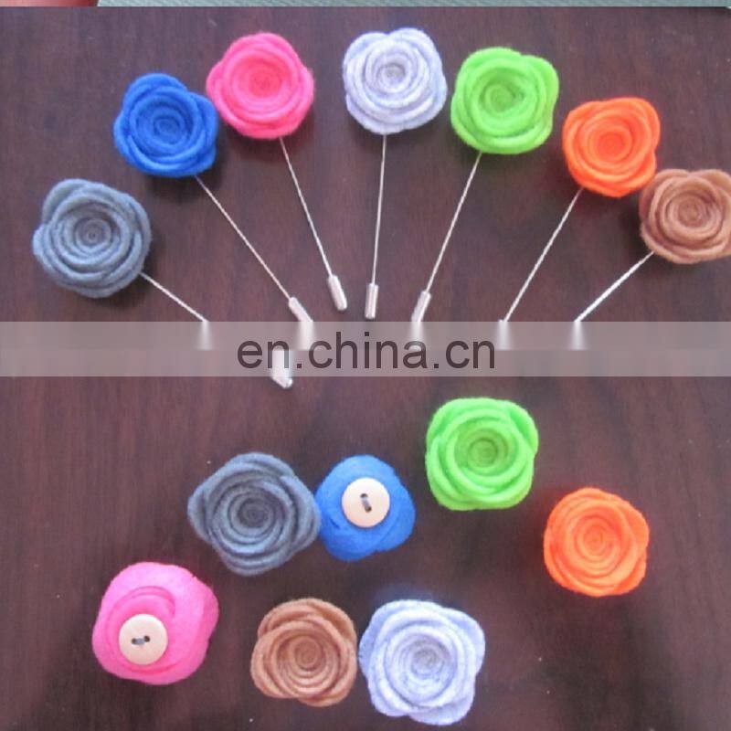 Wool Felt Flower with Leaves Felt Hair Flowers Handmade DIY accessories