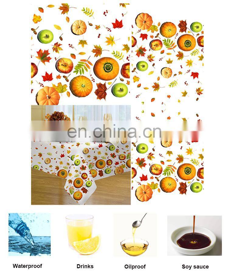 2019 trending autumn 100% polyester machine washable printed table cloths tablecloth for dinner parties outdoor picnic wedding