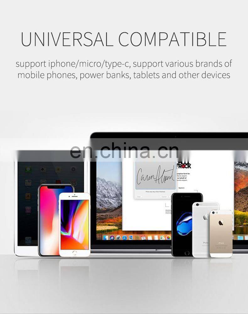 3C Certified Quick Charging Power Mini Style USB Port US Plug Charger with Data Cable USB-Lightning / Micro / Type C