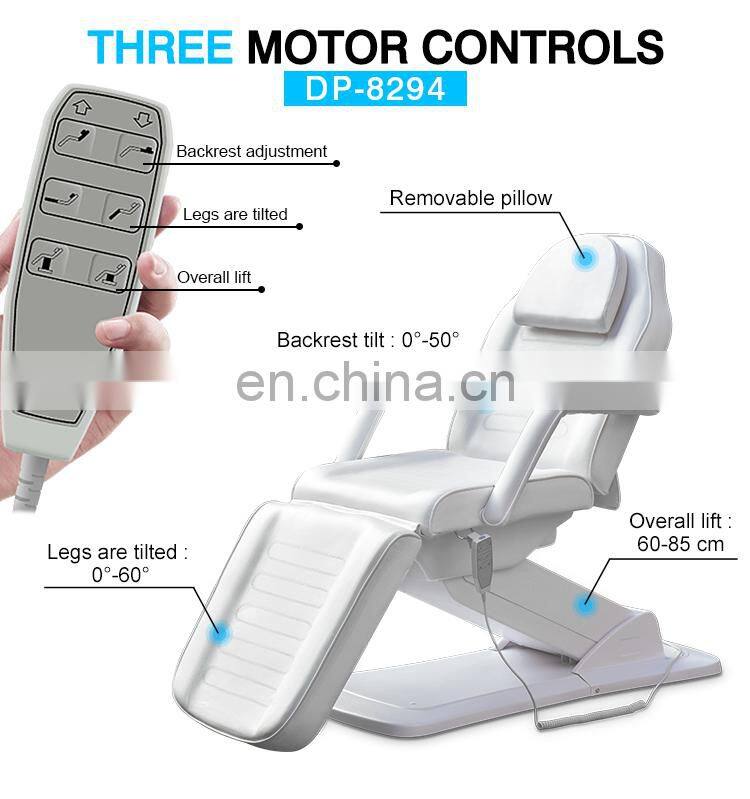3 motors Parlour facial chair electric beauty bed salon furniture cama para masaje