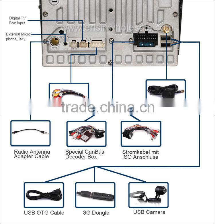 Erisin ES2028A 7" 2 Din Car DVD with Android 4.4.4 Can-Bus Decoder