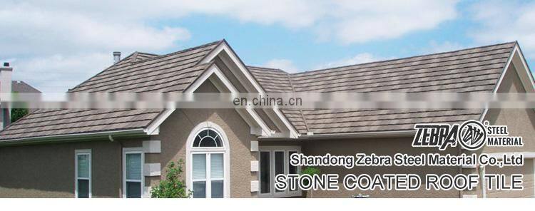 Roofing tiles chip stone coated metal roof tile rooftop stone coated roofing tile