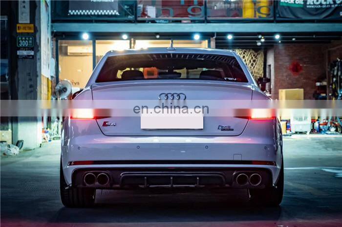 Runde Perfect Fitment For 2017-2019 Audi A4 S5 B9 Upgrade CMST Style Carbon Fiber Front Lip Rear Diffuser Body Kit