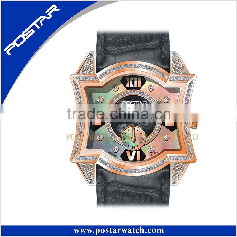 Original New Arrival Fashional Watch Quartz Wrist Watch with Genuine Leather Band and Square Dial