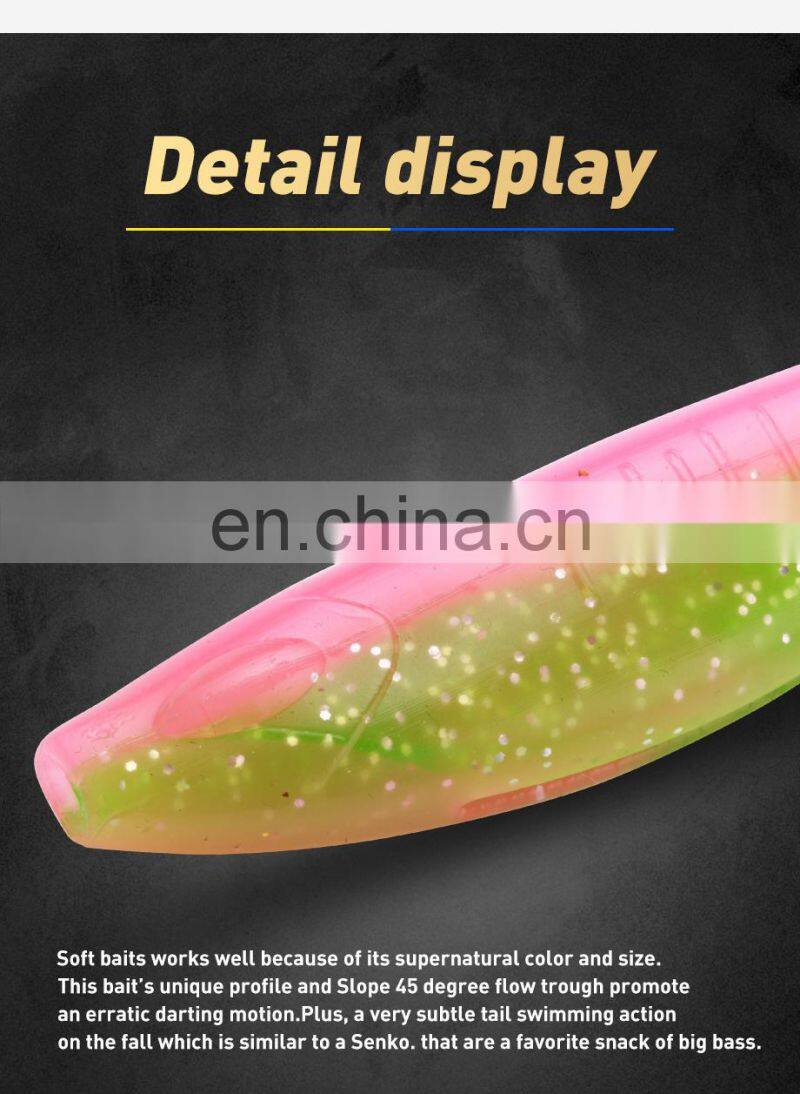 JOHNCOO 3pcs Floating TPE Soft Bait Custom Fishing Lure 180mm V-shape Split Tail Swimbait Worm Freshwater Fishing