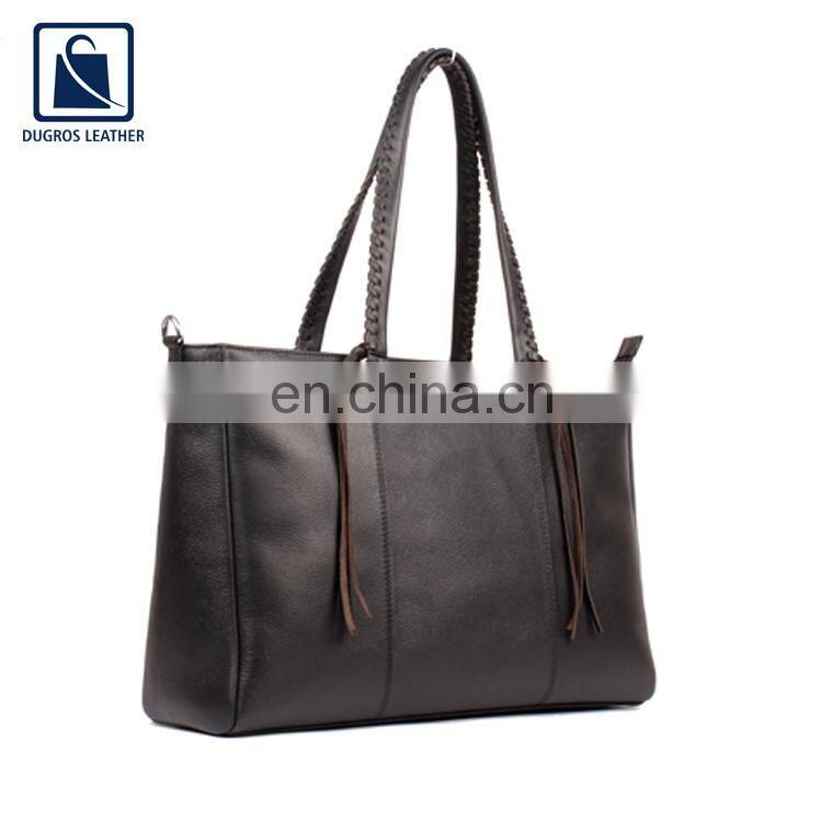 Exporting Finest Quality Shiny Silver Fittings Zipper Closure Type Cotton Lining Material Genuine Leather Women Handbag