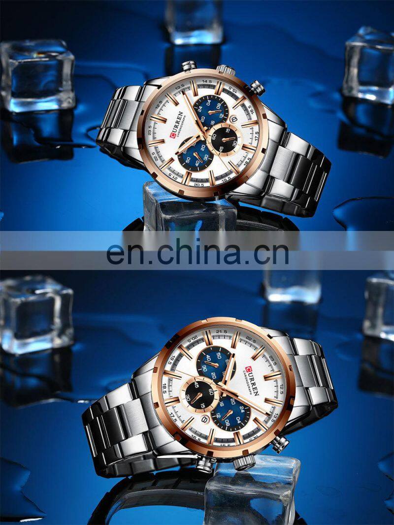 CURREN Business Men Watch Luxury Brand Stainless Steel Wrist Watch Chronograph Army Military Quartz Watches Relogio Masculino
