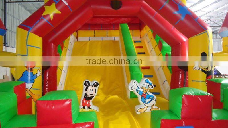 double lane green inflatable pool slide