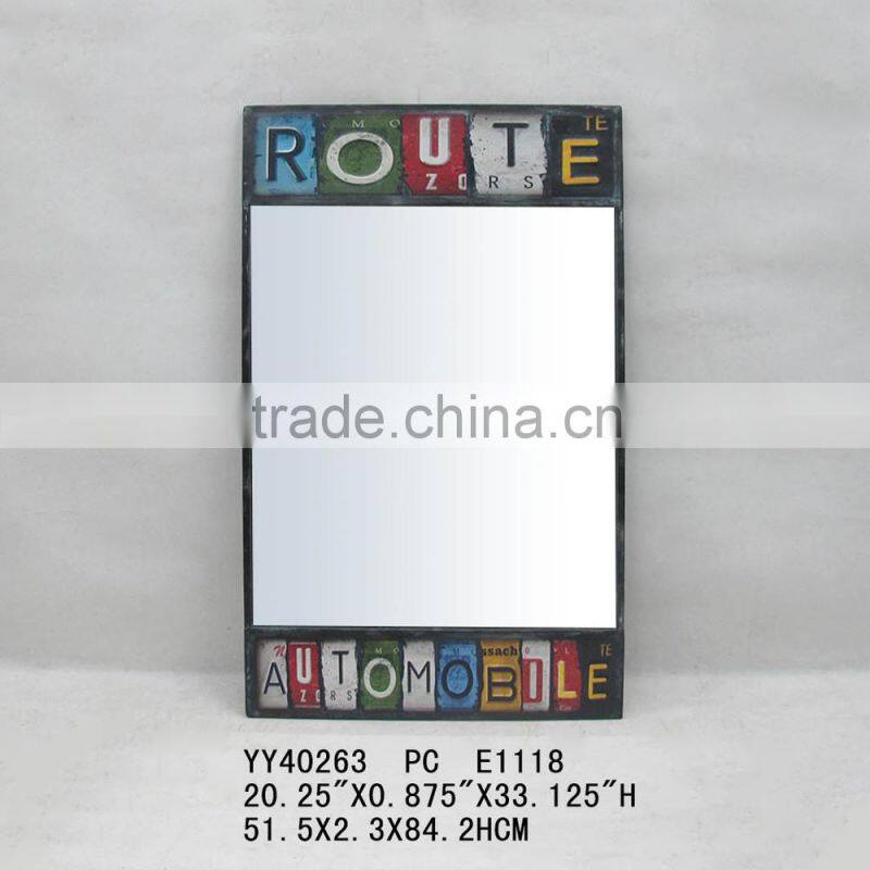 rectangle shape metal wall mirror for home