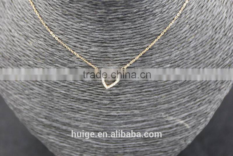 2015 new arrive fashion jewelry gold plated necklace witn a heart pendant