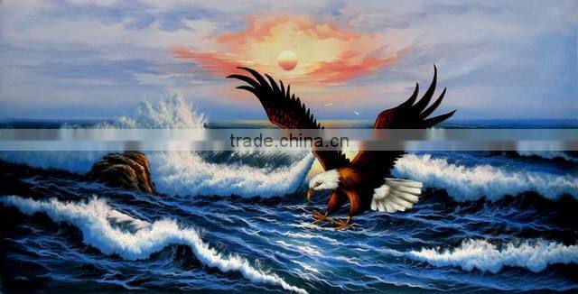 terrific seascape oil painting animal glede ct-366