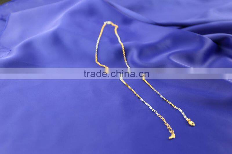 2015 summer popular gold and rhodium plated thin chain jewelry