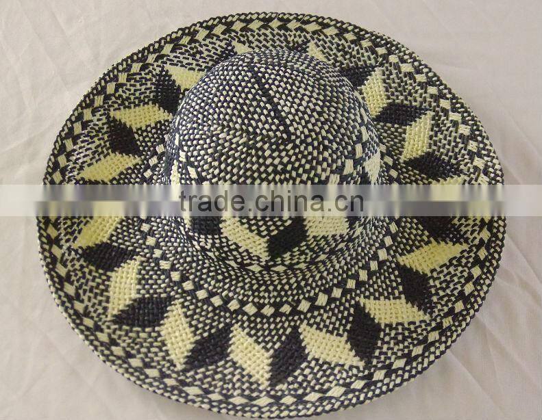 Brown handmade sun beach hats with ribbon