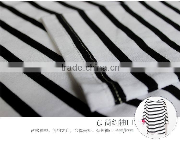 2014 Cross strip 100% cottonT shirt for ladies from alibaba china /cheap price and high quality